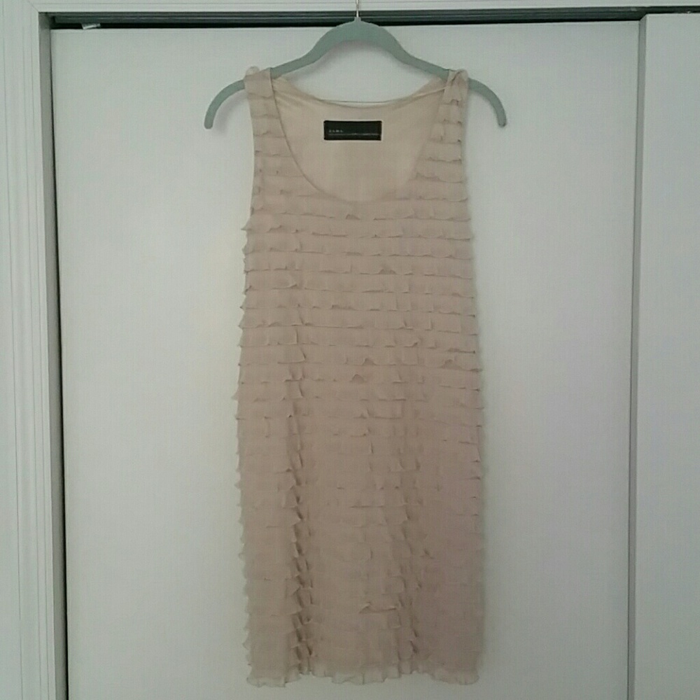 Zara women's cocktail / evening dress size M beige